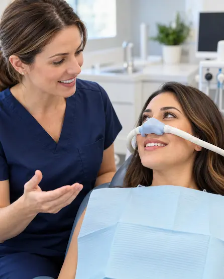 Reassuring dental visit with nitrous oxide